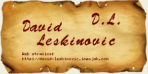 David Leškinović vizit kartica
